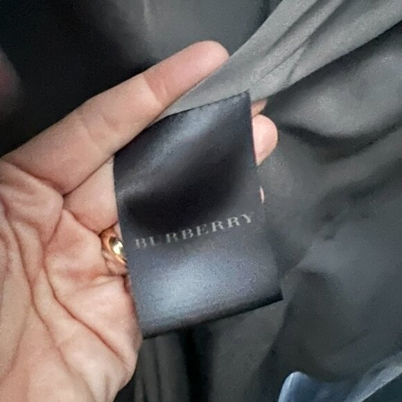 Burberry silk ruffle trim gray spring/fall coat size 42 - Picture 5 of 7